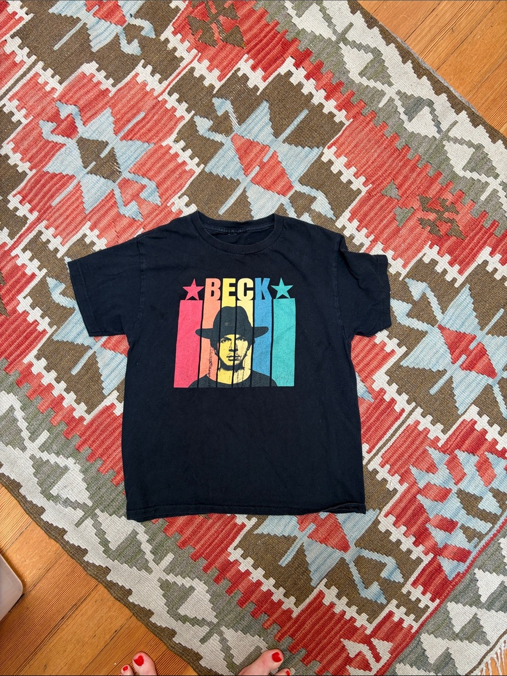 Kids Beck Black Graphic Tee with Multicolor Print